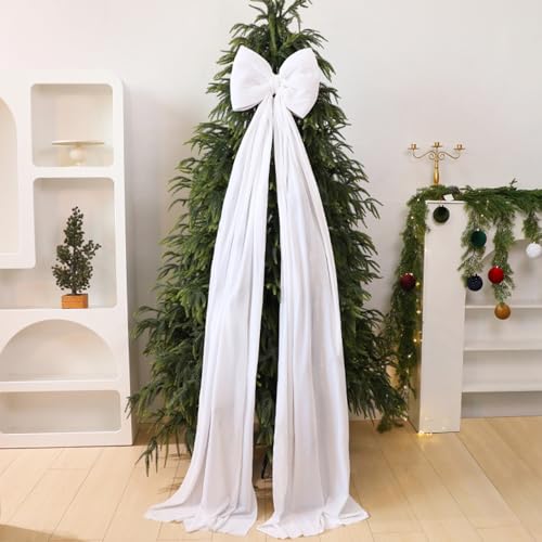 Árbol de Navidad con extra de 16,5 cm y lazos de terciopelo para decoración del hogar 4
