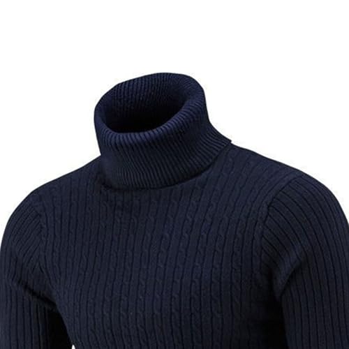 Maiyifu-GJ Men's Turtleneck Pullover Sweaters Soft Casual Slim Fit Sweater Lightweight Long Sleeve Knitted Underwear Tops3