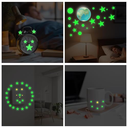 Estrellas fluorescentes para techo, 444 piezas miniatura 5