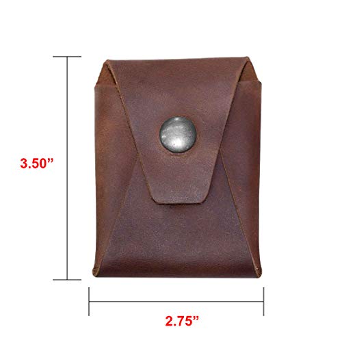 Hide & Drink, Leather Minimalist Card Wallet, Holds Up to 4 Cards Plus Folded Bills/Holder/Travel/Case/Stylish/Vintage, Handmade - Bourbon Brown2