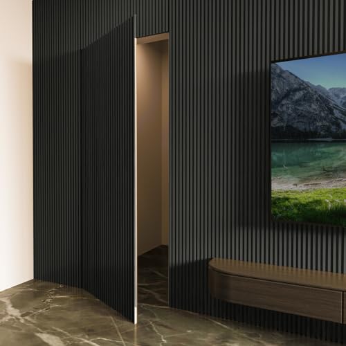 Image of Art3d 108 x 5.7 Inch Slat Wood Wall Paneling for Interior Decor, Black