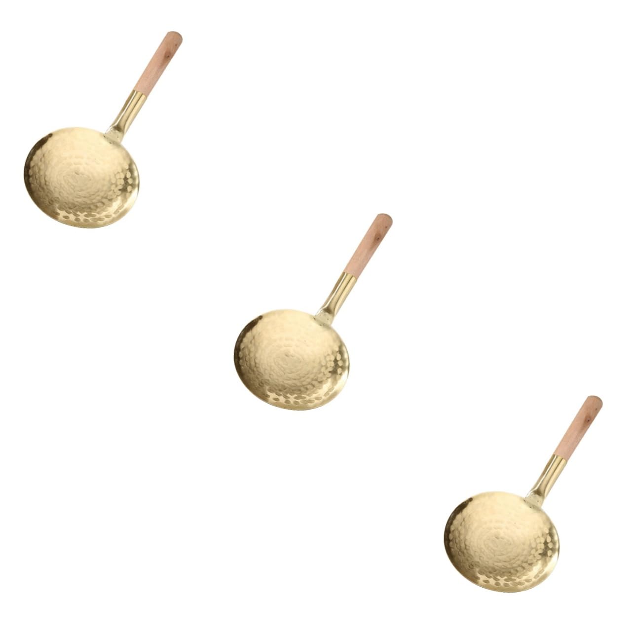 COLLBATH Lot De 3 Louches De Cuisine Robustes En Cuivre Pour Tofu Poignée Confortable Pour Un Service Efficace