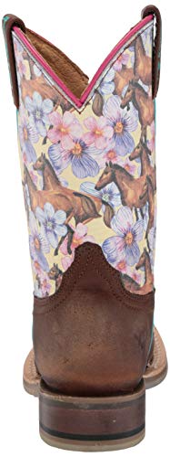 Tin Haul Shoes girls Cowboy Western Boot, Brown, 10 Little Kid US3