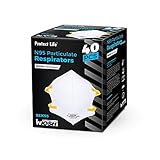 Dust Masks - NIOSH Respirator Mask - 40 pack - Breathable Safety Masks for Construction, Woodworking, Smoke, Wildfires & more