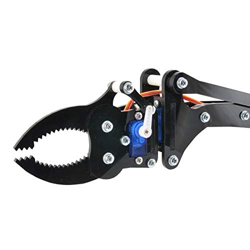 Kit Braccio Robotico Articolato 4 DOF in Plexiglass con Base Rotante 180°, Pinza e 5 Servomotori – Compatibile Arduino e Progetti STEM