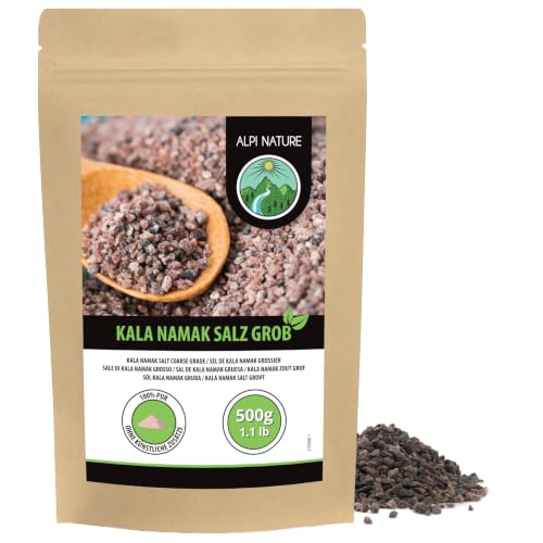 Alpi Nature Gruba Sól Kala Namak 500g, Naturalna Czarna Sól Kamienna Kala Namak Gruba