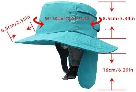 Surf Hat Bucket Beach Sun Hats with Chin Straps for Surfing,Boating,Riding,Watersports Men, Women - Image 6