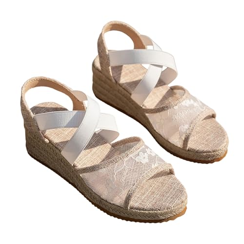 Sandales compensées femme été nu-pieds confortables pour pieds larges et plage