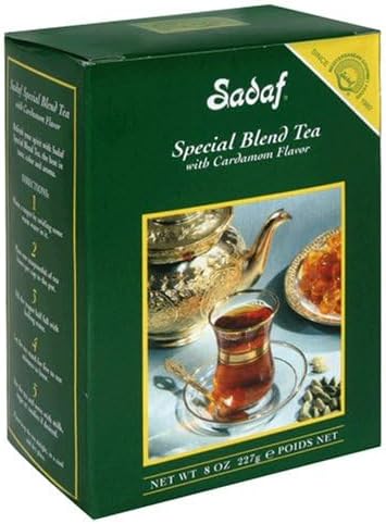 Sadaf Special Blend Tea with Cardamom - Loose Leaf Cardamom Tea - Ceylon Black Tea - Quicktea Product harvested in Sri Lanka - 8 Oz Box
