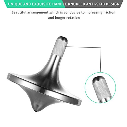 image for CHEETOP Stainless Steel Spinning Top,Precision Metal Desktop Toy,Fine 