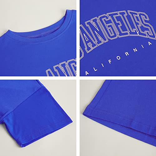 Fazortev Womens Oversized Los Angeles California Graphic T Shirts Half Sleeve Summer Loose Casual Tees Tunic Tops3