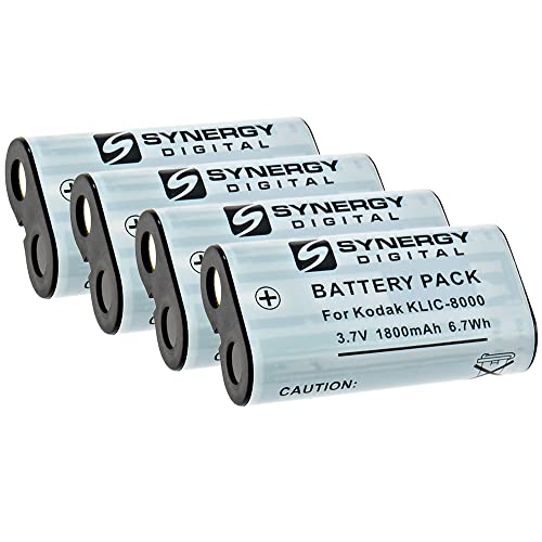 Synergy Digital Digital Camera Batteries, Compatible With Promaster Pklic-8000 Digital Camera Batteries (Li-Ion, 3.7V, 1800 Mah), Set Of 4 #TOP21