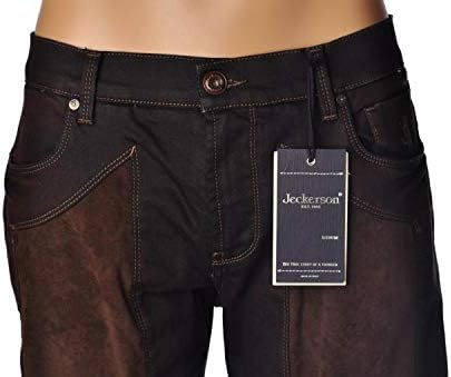 JECKERSON Jeans con Toppa in Alcantara Marrone  31ccjupa01tt13461-7005marrone : Amazon.it: Abbigliamento