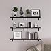 WOPITUES Wood Floating Shelves Set of 6, Shelves for Wall Decor, Farmhouse Shelf for Bedroom, Bathroom Storage Shelves, Book Shelves for Living Room, Dark Brown