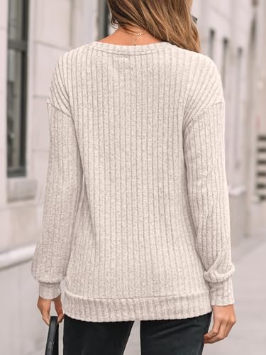 Foto de AUTOMET Camisa de manga larga con hombros caídos para mujer, camisetas de moda de otoño, túnica elegante, casual, suéter de moda, trajes de moda 2025 (imagen 5)