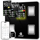 arboleaf 体重計 スマホ連動 体脂肪計 体組成計 ヘルスメーター 高精度 乗るだけ 180kgまで 14項目測定 体脂肪率/基礎代謝量/水分量/体内年齢/筋肉量/BMIなど【Fitbit/apple watch/GoogleFit/あすけん/appleヘルスケア連携】Bluetooth対応 家族一気に測定 日本国内サポート