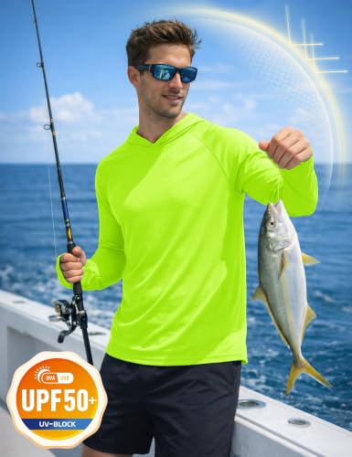 Image of KEFITEVD Men's Sun Hoodie Long Sleeve Fishing UPF 50+ SPF Quick Dry Shirts