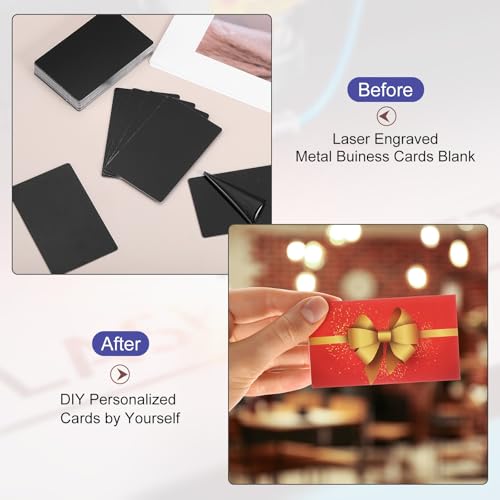 Tarjetas de metal anodizado PATIKIL de 8.6 x 5.3 cm para evitar el desgaste del papel 5