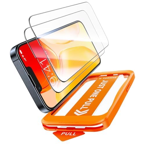 TORRAS Unbreakable for iPhone 17e/16e/14/13 Pro/13 Screen Protector [NO.1 Military-Grade] [12 FT Shatterproof] 9H+ Aerospace Tempered Glass 2 Pack - Touch Sensitivity, Full Coverage, 6.1 inc