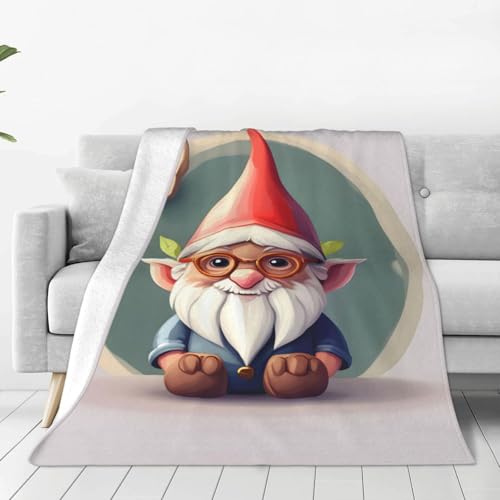 Couverture polaire douce pour lit, plaid chaud imprimé nain
