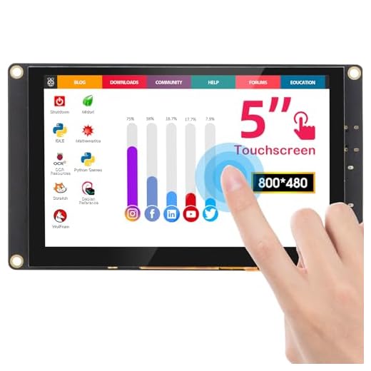 ELECROW Monitor touchscreen per Raspberry Pi, Mini monitor da 5 pollici 800×480 HD IPS Raspberry Pi Display compatibile con Raspberry Pi, PC, Jetson Nano