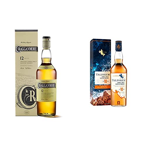 Cragganmore Whisky Escocés - 700 ml + Talisker 10 años, whisky escocés single malt, 700 ml