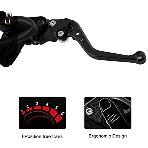 Sporacingrts 20PC 7/8" 22MM Clutch Brake Levers Master Cylinder Reservoir Set Compatible with Suzuki Motorcycle 125-600CC - Thumbnail 5