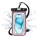 JOTO Universal Waterproof Pouch Cellphone Dry Bag Case for iPhone 11 Pro Max XS Max XR XS X 8 7 6S Plus, Galaxy S10 Plus S10e S9 Plus S8 + Note 10+ 10 9 8, Pixel 3 XL Pixel 3 2 up to 6.8" -Clearpurple