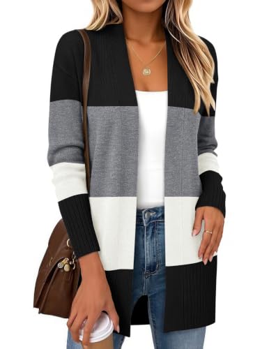 Zeagoo Cardigan Sweaters for Women Open Front Cardigans Long Sleeve Sweater
