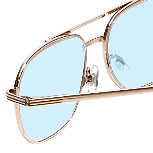 Image of Calabria 1106 Metal Aviator Reading Glasses in Gun-Metal or Gold