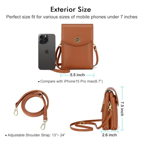 Image of Peacocktion Small Crossbody Bags for Women Travel Cell Phone Purse RFID Wallet Purses with Adjustable Strap Trendy