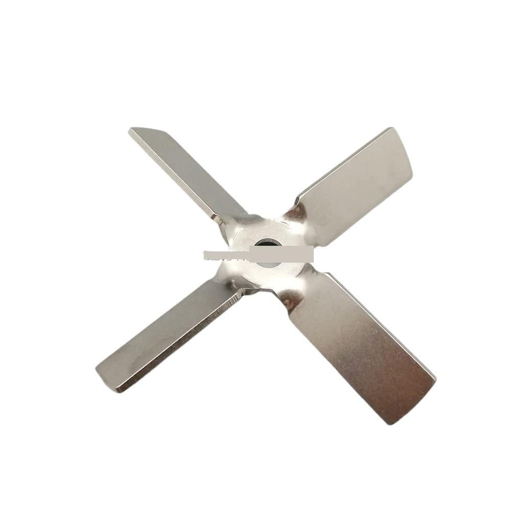 Pala di dispersione da laboratorio, Asta di agitazione for miscelatore da laboratorio a quattro pale in acciaio inossidabile 304, 45 gradi, diverse dimensioni(100mm)