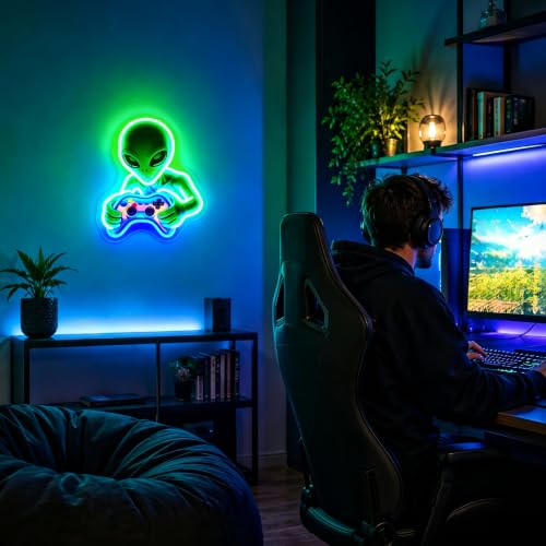 Image of Neon Sign Alien Gaming Neon Sign for Wall Decor LED Sign Neon Light