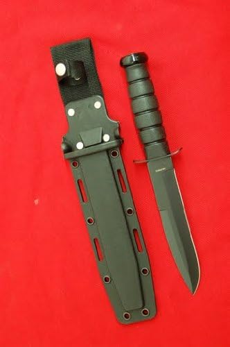 Black Fixed Blade Tactical Ka-Bar Style Combat Camping Knife