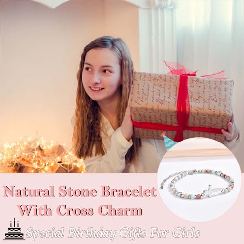 12 13 14 15 16 17 18 Year Old Birthday Gifts for Girls, Cross Birthday Bracelet Gifts with Birthday Card for Teen Girls Daughter Granddaughter Sister Niece Best Friend2