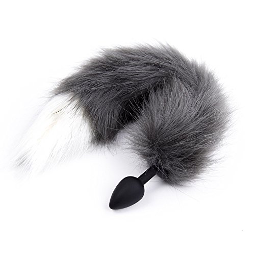JIXAXN Fox Tail Cosplay Anal Plug Butt Stopper with Tail, Silicone Butt Anal Plug Cute Fluffy Tail Adults Role Play Games Adult Toy for Beginner Couples