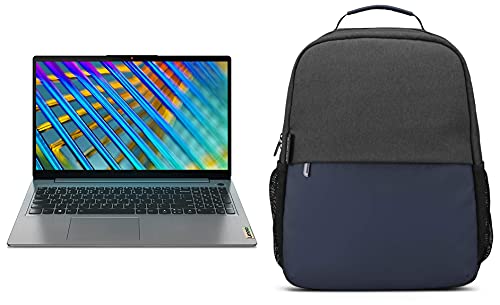 Image of Lenovo IdeaPad Slim 3 2021 11th Gen Intel Core i3 15.6 inch (39.62cm) FHD IPS Thin & Light Laptop (8GB /512GB SSD /Win10 /MSO /2Yr Warranty) 82H801FKIN + 15.6 inch Slim Backpack