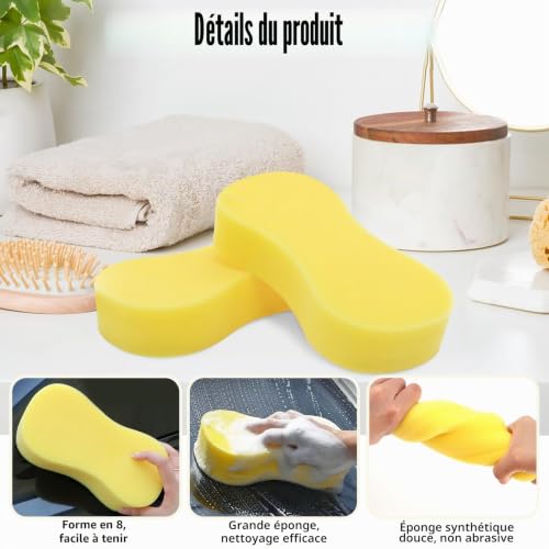 Grosse Eponge Voiture Lavage Extérieur - 6 Pièces Jumbo Éponge – vue 3