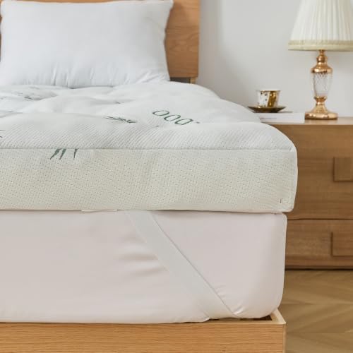 WhatsBedding 4 Inch Memory Foam Mattress Topper King for Back Pain Relief