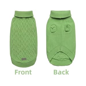 Small Dog Warm Winter Sweater Pet Dog Clothes Dog Knitwear for Small to Medium Breeds Dog Outfits (Green S)… Small Dog Warm Winter Sweater Pet Dog Clothes Dog Knitwear for Small to Medium Breeds Dog Outfits Green S