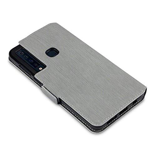 Olixar Low Profile Wallet Card Case Compatible with Samsung Galaxy A9 2018 - Wallet Case - Flip Case - Slim Protective Cover - Grey