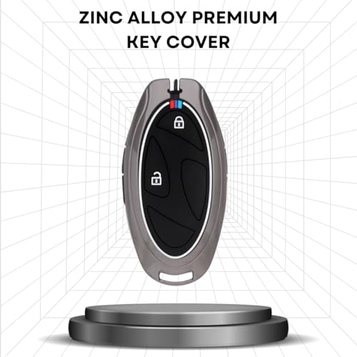 Image of KEYCEPT Metal Alloy Keycover Compatible for Hyun-dai Venue 2026 - 3 Button Smart Key Cover (Long Keychain)