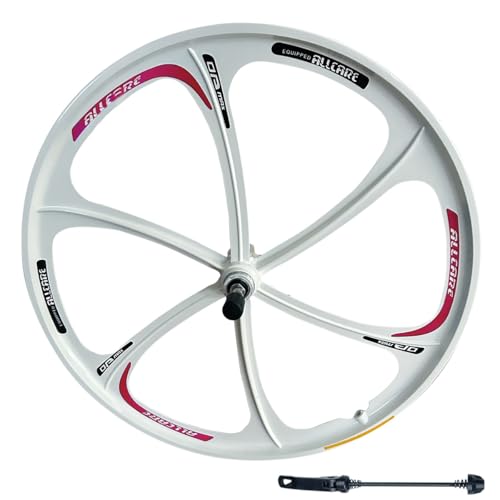 ZCXBHD 26" ܂肽ݎ]ԗp }OlVE BMX zC[Zbg 6 {X|[N s[X\ ]ԃfBXNu[LΉ 100/135mm nu 6-9[^[(White-Red,Front)