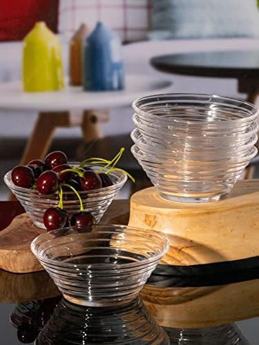 Image of WRINGO Glass Bowl for Kitchen Prep, Dessert, Dips, and Candy Dishes, Cake, Snack Bowl Set of 6 Or Nut Bowl and Microwave Safe Clear Glass Bowls for Mixing, Storing Size 4.5 Inch