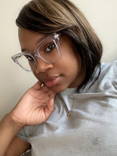 Image of Zeelool Vintage Cat Eye Glasses Frame for Women with Non-prescription Clear Lens Domena ZJGA814740-04 Crystal