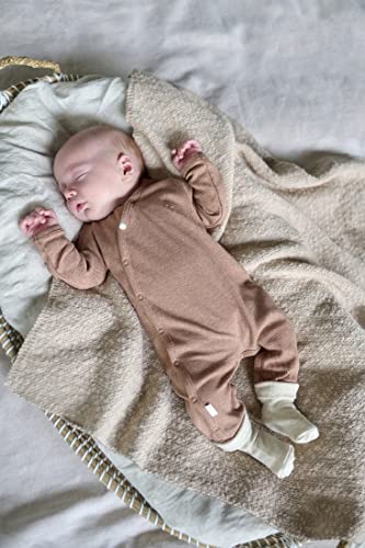 Noppies Baby Unisex Baby U Playsuit ls Rib Nevis Overalls, Cafe Au Lait Melange-N090, 56