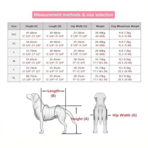 Silla de ruedas ajustable para perros con 4 ruedas de soporte completo 8