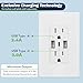 TOPGREENER USB Outlet, 5.8A 3-Port Type C Wall 15 Amp Tamper-Resistant Receptacle Plug, Compatible with iPhone 15 Series & More, UL Listed, TU21558AC3-2PCS, White, 2 Pack
