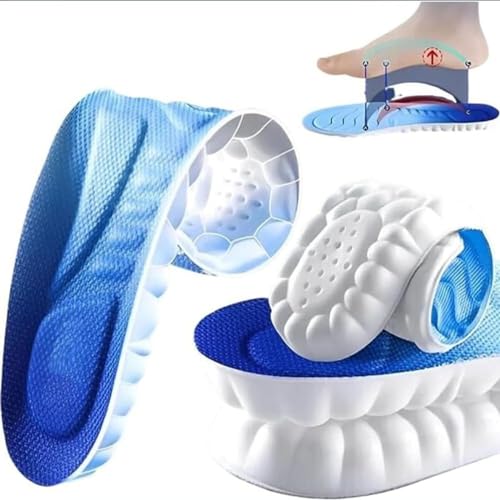 4D Cloud Step Insoles, Clouds-Technology Plantar Fasciitis Relief Arch Support Shoe Inserts Insoles for Flat Feet for Men Women, Orthotic Feet Heel Pain Shock Absorption Comfortable Insoles