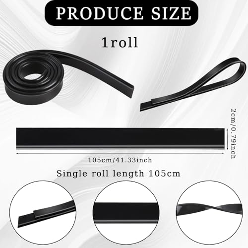 Image of 41 Inch Squeegee Replacement Rubber, Squeegee Rubber Replacement Blade Black Silicone Squeegees Refills for Glass Shower Doors Window Cleaning